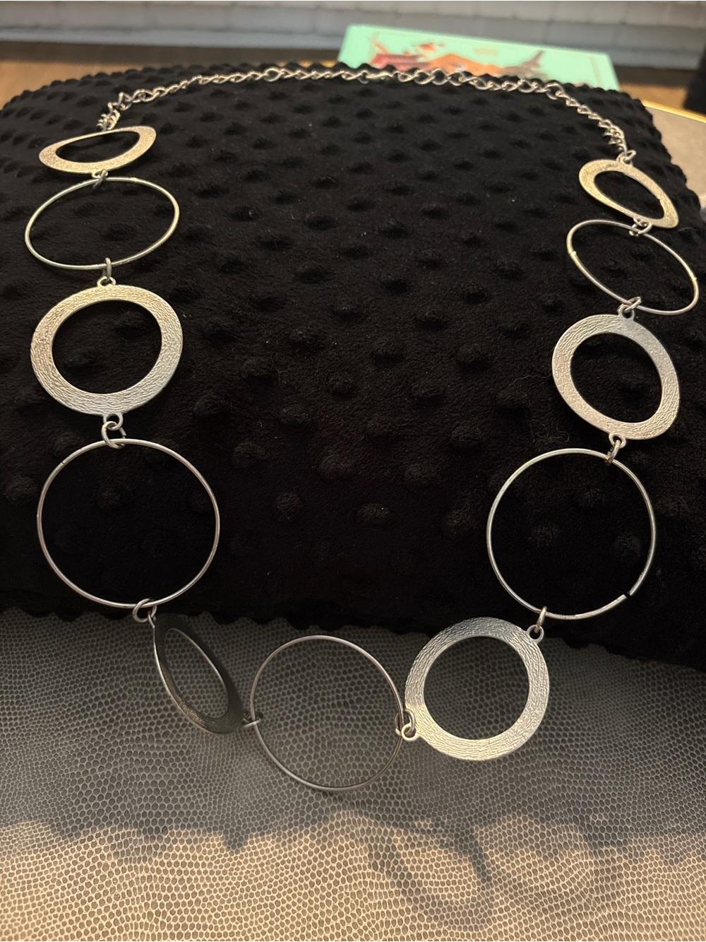 Women's Silver Circle Link Necklace